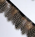 GF Guinea Fowl Feather Fringe 2.5 inches/ w- appx 2 metres (GF08 Black Natural)