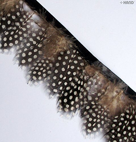 GF Guinea Fowl Feather Fringe 2.5 inches/ w- appx 2 metres (GF08 Black Natural)