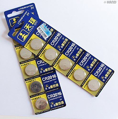 Two packs of CR2016 Coin Batteries, each containing five batteries.