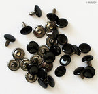 Sewing project using 12 mm flat black press studs