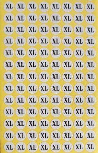 Size"XL" Round Stickers, Garments, Hanger- 1cm Diameter, 10 Sheets - 200 Stickers/Sheet