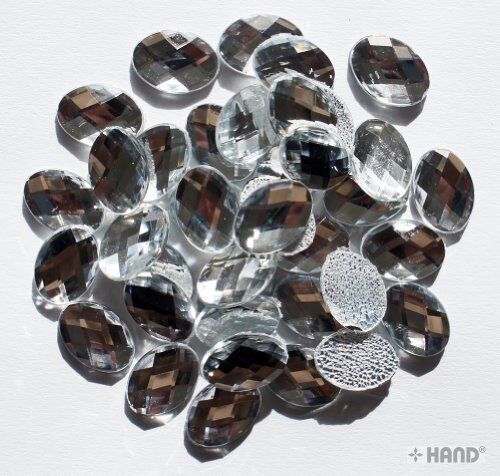 Crystal white oval hotfix rhinestone gems in a pack