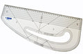Clear Perspex pattern marking ruler measuring 45 cm.