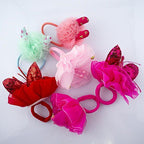 Ruffled and sequinned hair bands displayed in a pack of 3