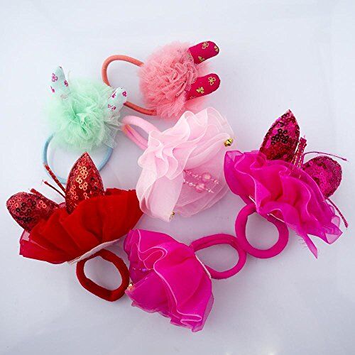 Ruffled and sequinned hair bands displayed in a pack of 3