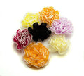 Assorted organza wavy layered flower trims in various colours.