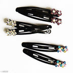 CHC Beautiful Shiny Diamante Crystal Assorted Designs and Colours Hair Clips for All Ages - Pack of 3 Pairs (CHC06)