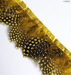 GF Guinea Fowl Feather Fringe 2.5 inches/ w- appx 2 metres (GF01 Yellow)