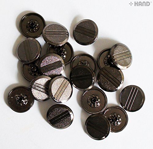 4-part Decorative Top Press Stud Buttons 17mm Assorted Designs - 20 Sets (PBDCS07 Dark Copper)