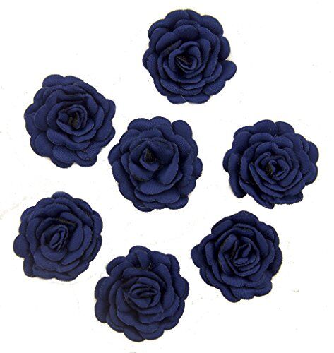 Pack of deep blue flower sew on trims for crafts and clothing.