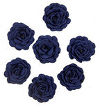 Pack of deep blue flower sew on trims for crafts and clothing.