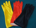 Large black thick rubber gloves for household use