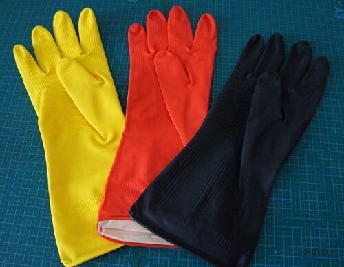 DFH Household Thick Rubber Gloves Large, Set of 2 (black)