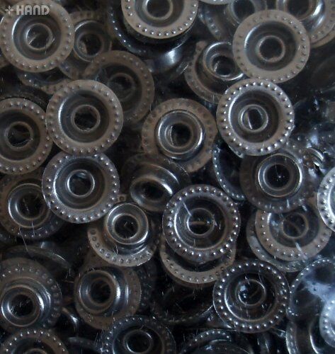 203 4-part Plain Flat Top Press Stud Buttons 12.5mm (203 Silver - appx 220g)
