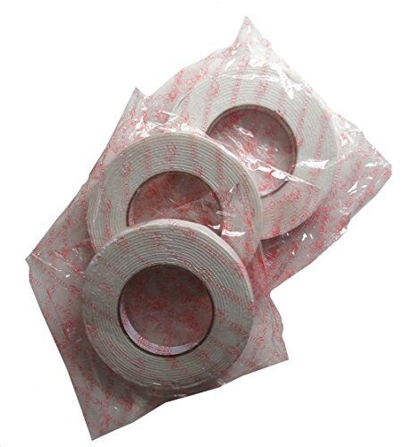 Close-up of the double sided foam tape showing adhesive side
