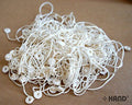 Easy snap fast hang tag with nylon string in silk white.