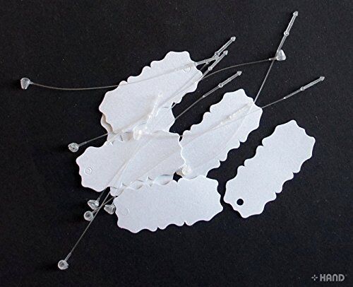 White Shaped Paper Tags 45 x 20 mm - 500 pcs