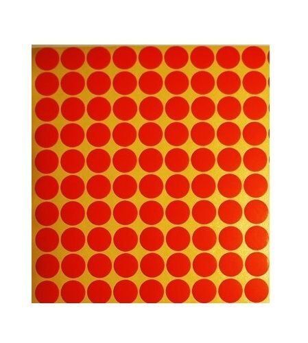 Self-Adhesive Tailors Round labels, Diameter 13mm, A Pack of 15 Sheets/132 Stickers per Sheet Colour Orange