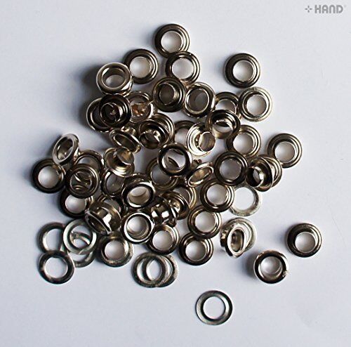 Five packs of 6mm silver eyelets grommets for crafting.