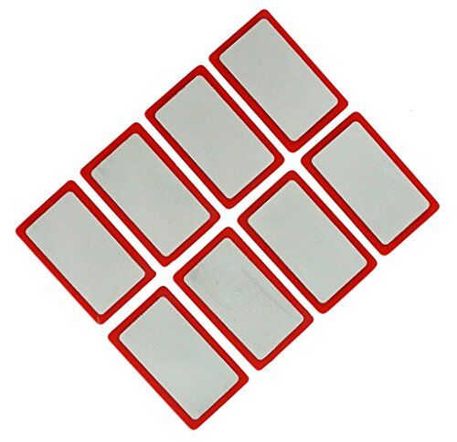 Magnetic badge holder plate in red, 50x30 mm size.