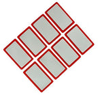 Magnetic badge holder plate in red, 50x30 mm size.