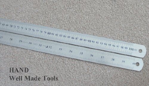 Plastic case for storing the double-sided steel ruler