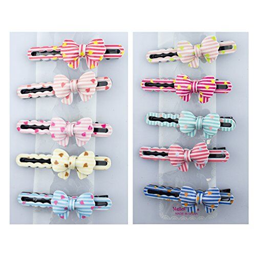 Hearts design on enamelled hairclip barrette