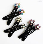 CHC Beautiful Shiny Diamante Crystal Assorted Designs and Colours Hair Clips for All Ages - Pack of 3 Pairs (CHC02)