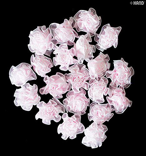 Pack of 20 assorted decorative flower trims in white