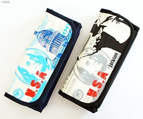 9867 School Boys Girls 3 Pocket USA Design Pencil/Tool Case Organiser Pouch Assorted Colours - Pack of 2