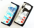 Front view of the USA design pencil case organiser in assorted colours.