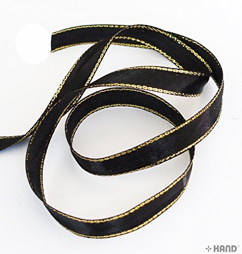 Elegant Black and Gold Craft DIY Party Ribbon Trim - (NO.FBG02 Satin 10mmx22m)