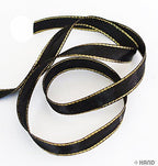 Elegant Black and Gold Craft DIY Party Ribbon Trim - (NO.FBG02 Satin 10mmx22m)