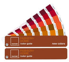 Close-up of Pantone FGP120 Colour Guide displaying new colour additions