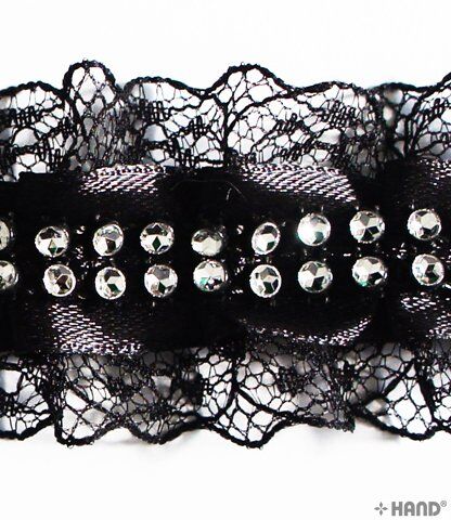 Full roll of T22 black decorative lace ribbon trim