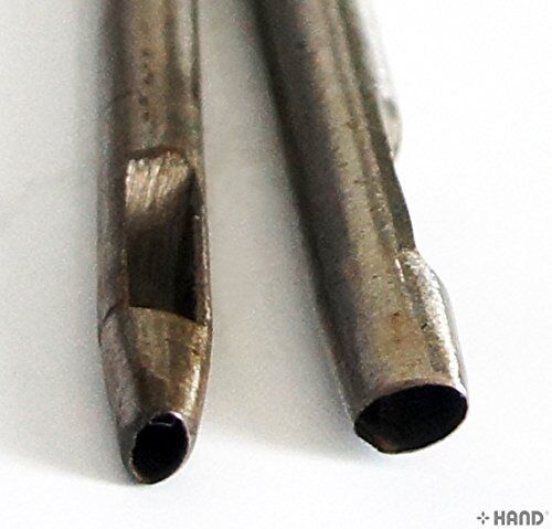 Close-up of the 4 mm oval hole punch for leather crafting