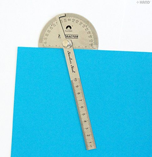 Close-up of the rotating mechanism on the stainless steel protractor.
