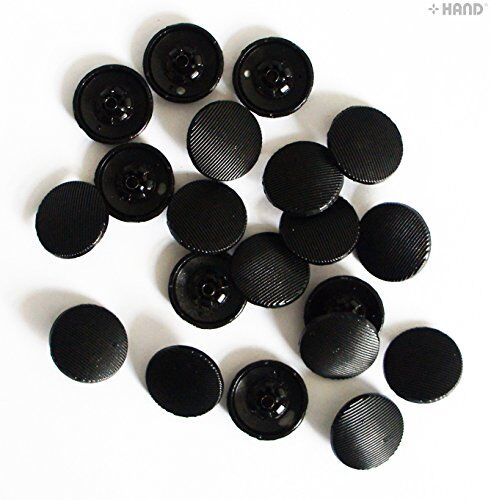 4-part Decorative Top Press Stud Buttons 17mm Assorted Designs - 20 Sets (PBBS03 Black)