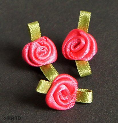 F12 Small Decorative DIY Craft Assorted Colours Flower Design Trims, pack of appx 50 (F12-2 Bright Pink)