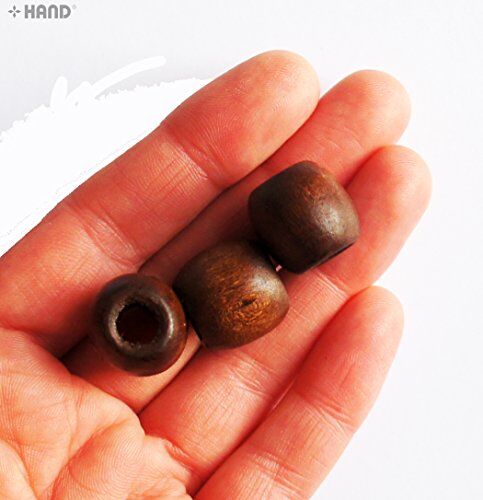 Brown Wooden Jewellery Craft Beads - Assorted Sizes (Size 2 16x17mm - 50 a pack - 79.5g)
