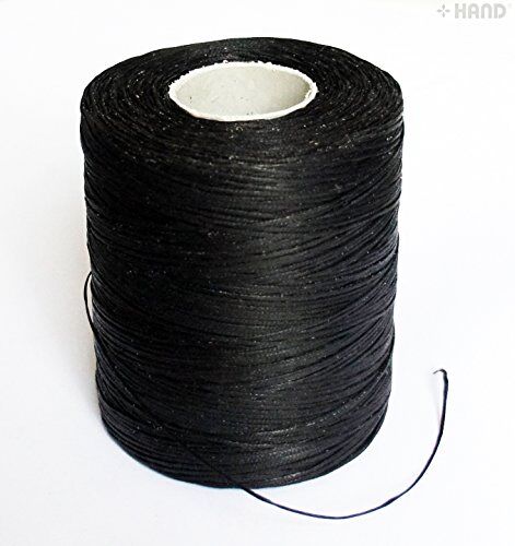 Black 210D flat braided waxed string coiled neatly