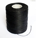 Black 210D flat braided waxed string coiled neatly