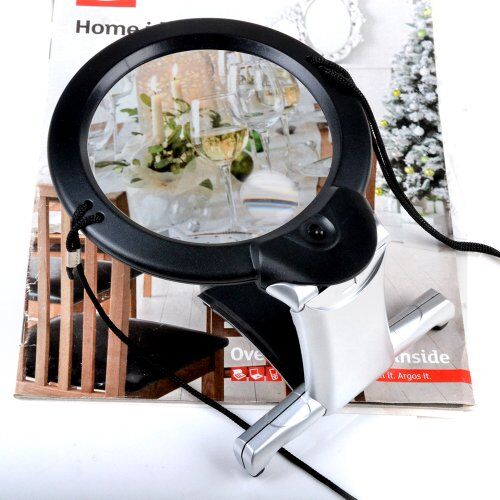 2 in 1 magnifying glass with LED light and neck cord