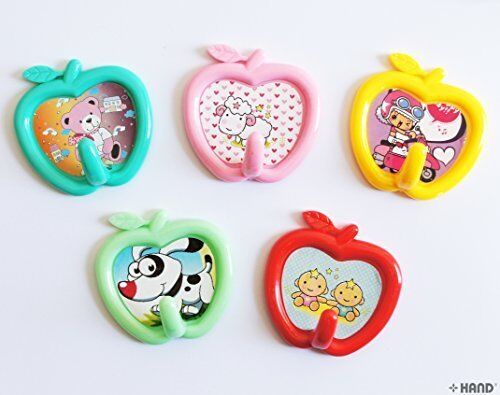 Twin pack of children's apple shape hooks in vibrant colours.