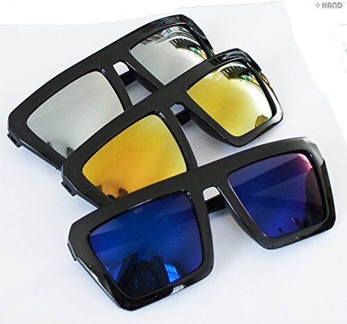 Close-up of dark tinted lens sunglasses with UV400 protection.