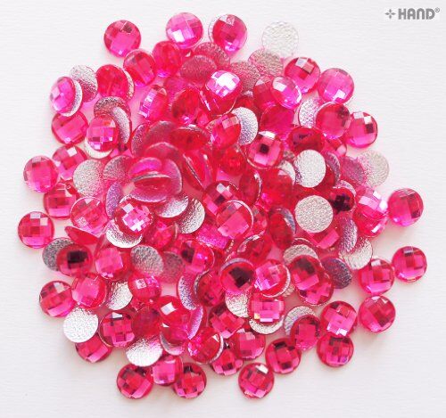 Round Hotfix - Iron On Rhinestone Diamante Gems 10mm, a Pack of Appx 400 (D11 Pink - appx 66g)