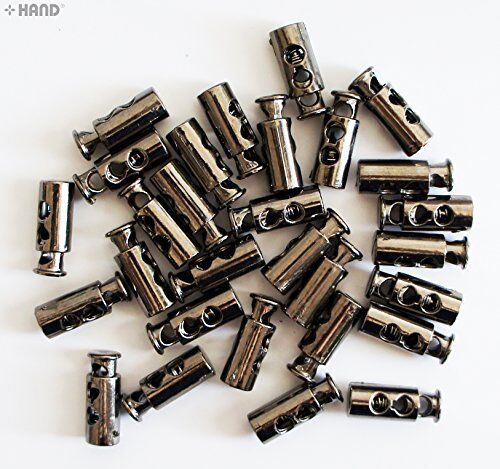 Pack of 40 plastic metallic cord locks displayed together.