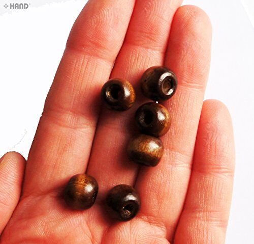 Brown Wooden Jewellery Craft Beads - Assorted Sizes (Size 5 9x10mm - 200 a pack - 70g)
