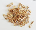 Small gold zip pulls displayed on a white background