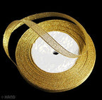 Display of gold and silver glitter ribbons together